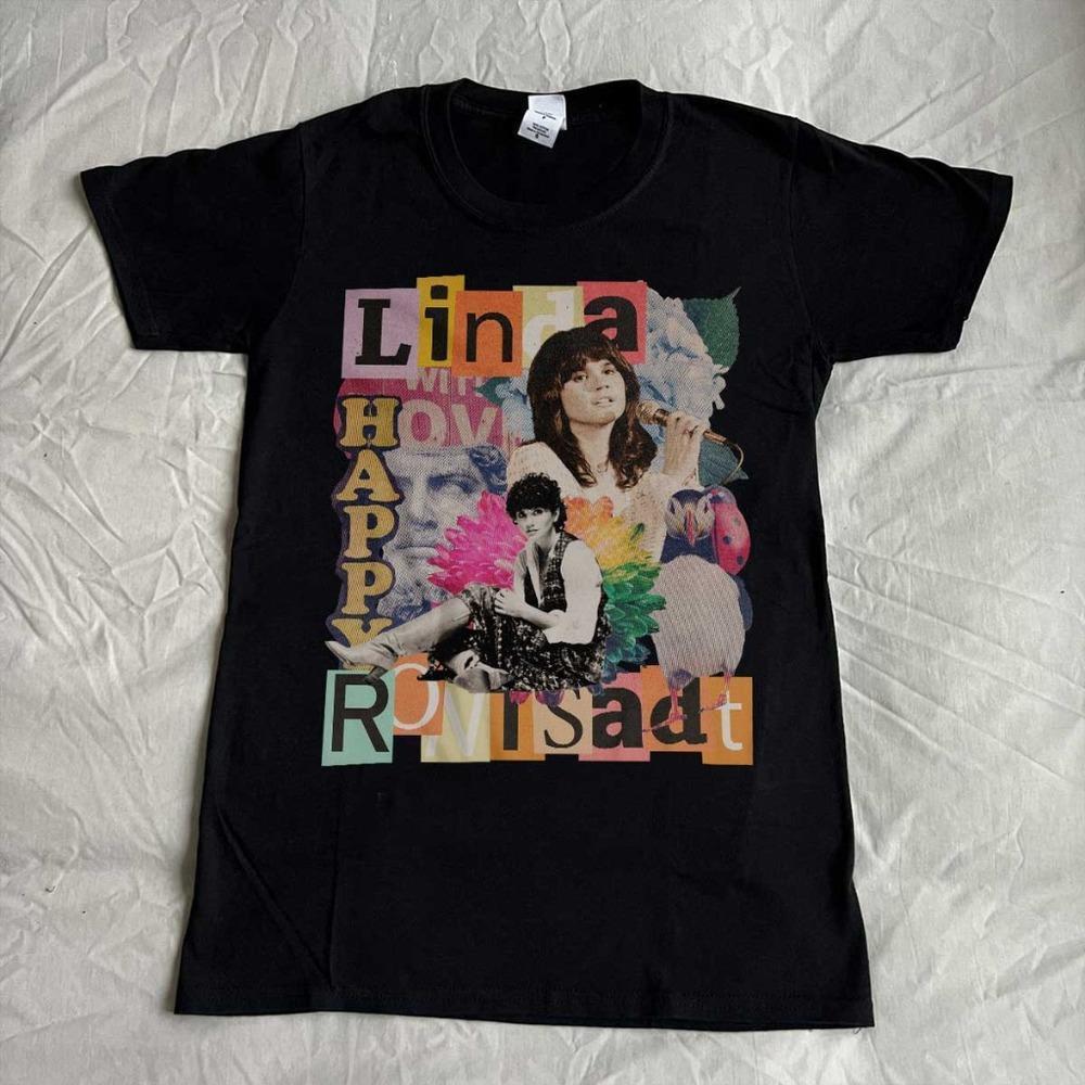 Linda Ronstadt Unisex Black T-Shirt, Graphics Unisex Retro T-Shirt